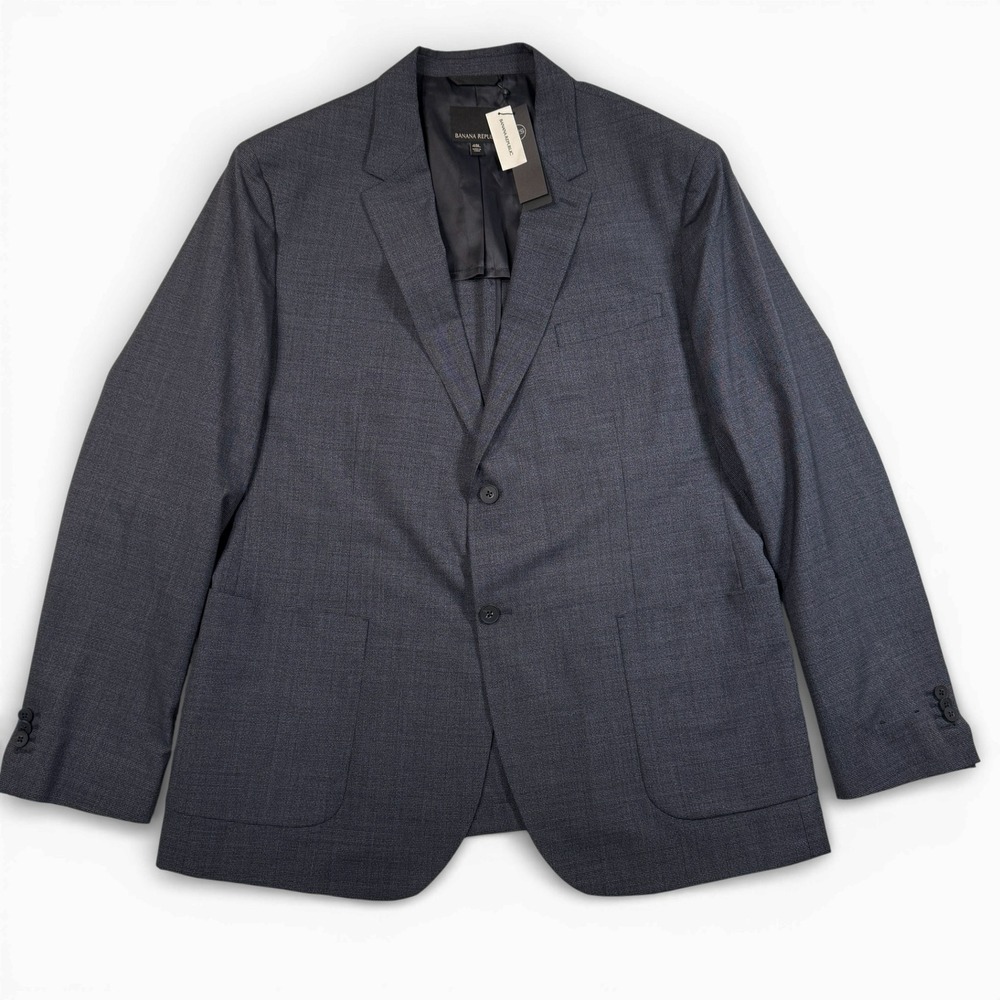 Banana‎ Republic Core Temp Blazer Mens 48L Slim Gray Wool Performance Jacket NWT